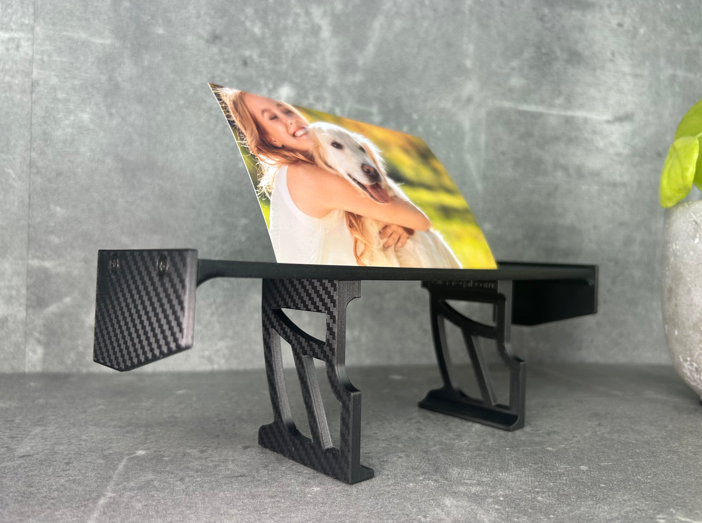 Spoiler-Bildhalter aus Polymer-Carbon-Verbund